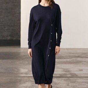 Zara Midi Knit Dress with Side Buttons